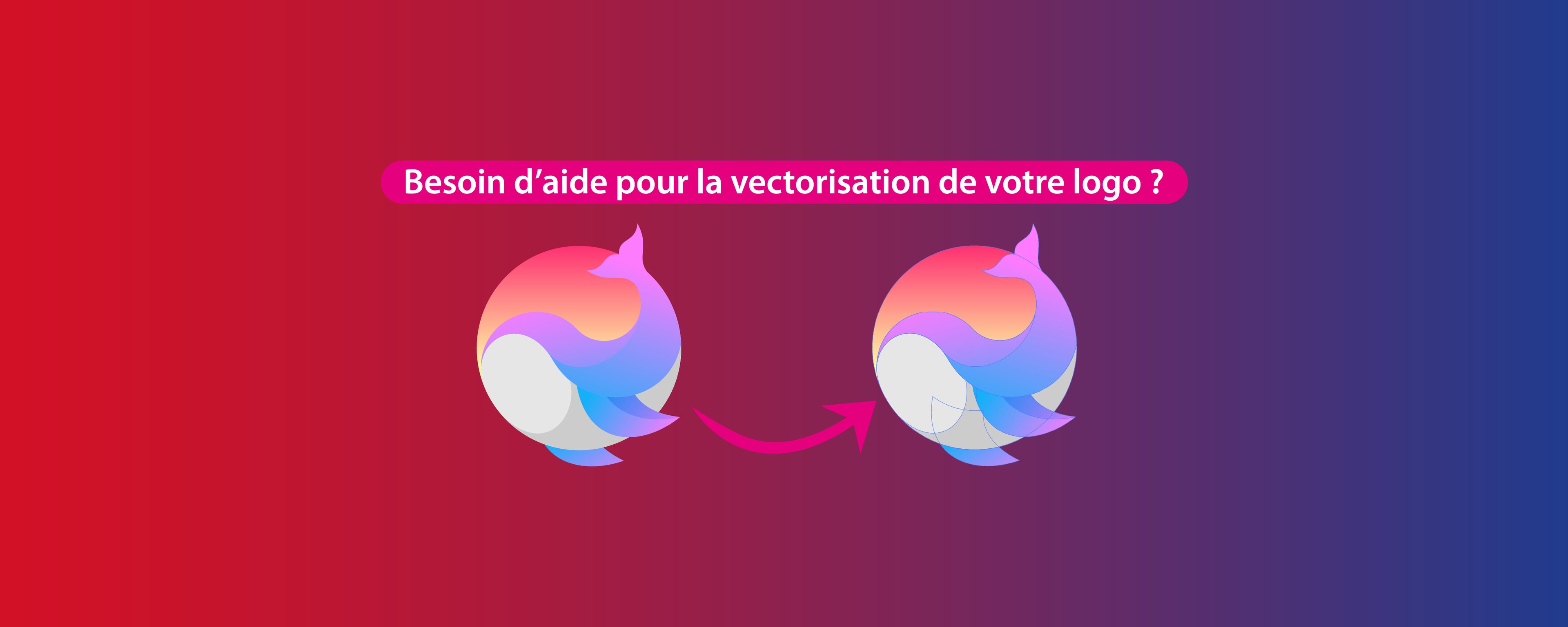 Bannière illustrant le service de vectorisation pour transformer des logos en fichiers adaptés à l'impression.