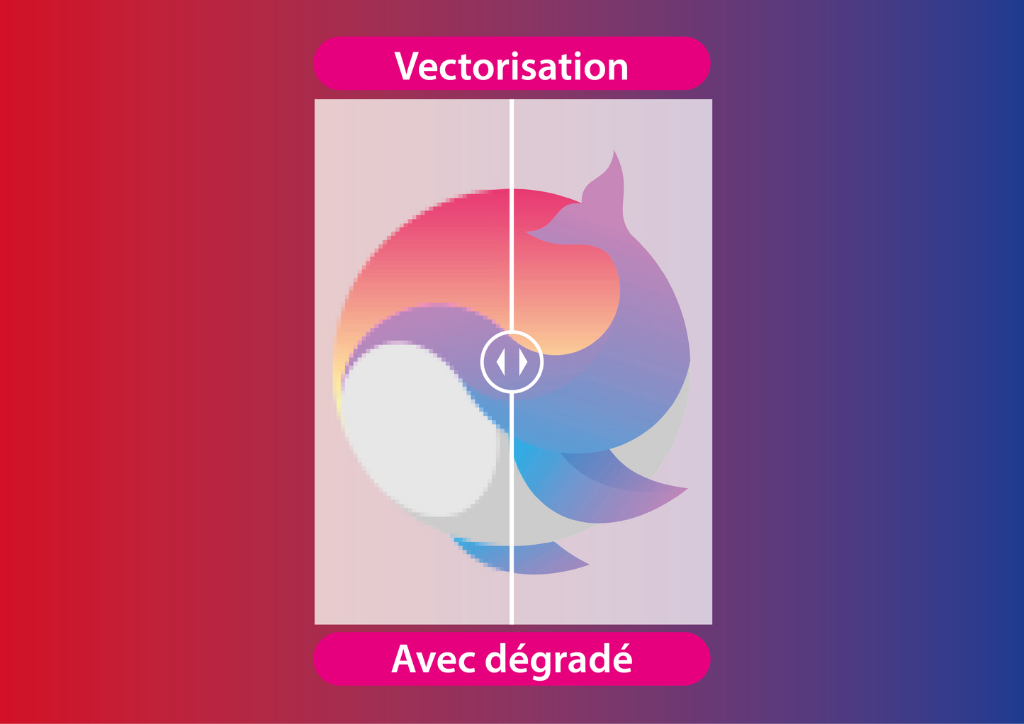 Illustration représentant le service de vectorisation de logo avec dégradé.
